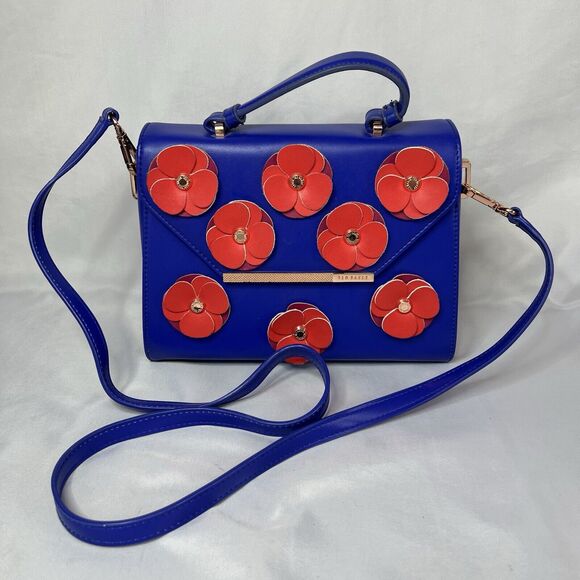 Ted Baker Handbags - Ted Baker London Blue With Poppies Lady Bag Satchel
